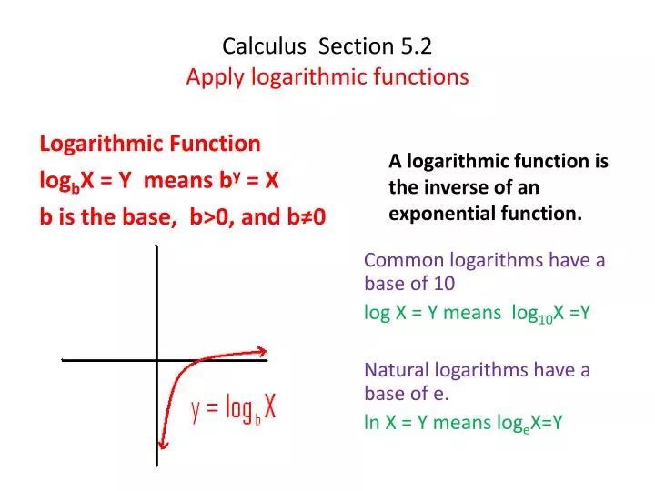calculus section 5 2 apply logarithmic functions