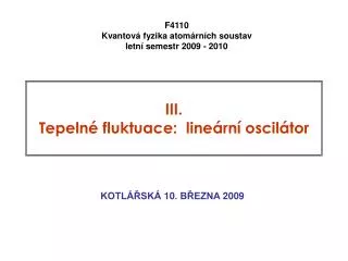 ii i t epeln fluktuace line rn oscil tor