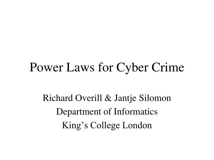 power laws for cyber crime