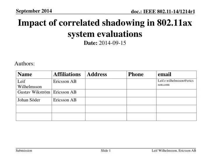 impact of correlated shadowing in 802 11ax system evaluations