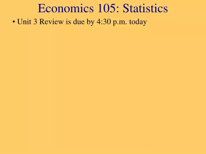 economics 105 statistics