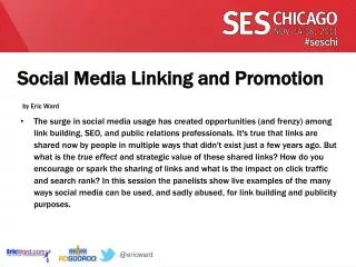 Social Media Linking and Promotion by Eric Ward