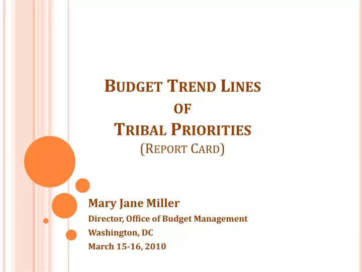 budget trend lines of tribal priorities report card