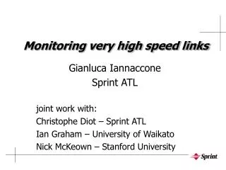 Monitoring very high speed links