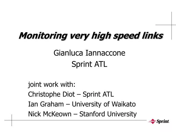 monitoring very high speed links