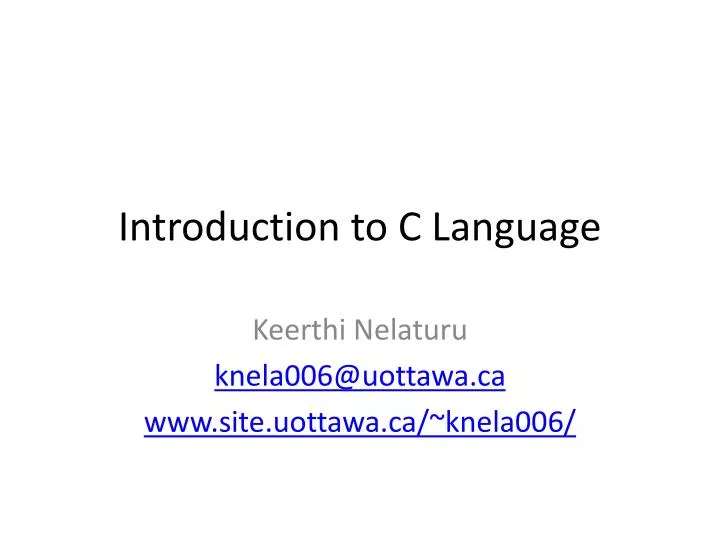 introduction to c language