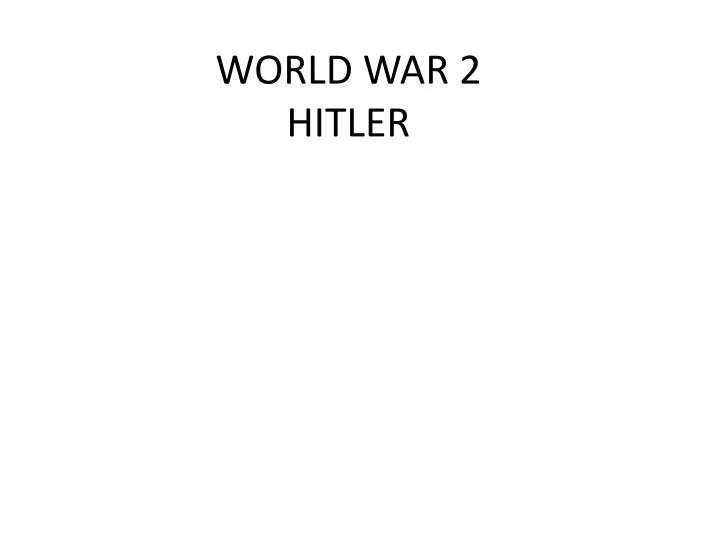 world war 2 hitler