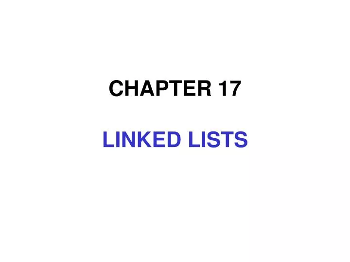 chapter 17 linked lists