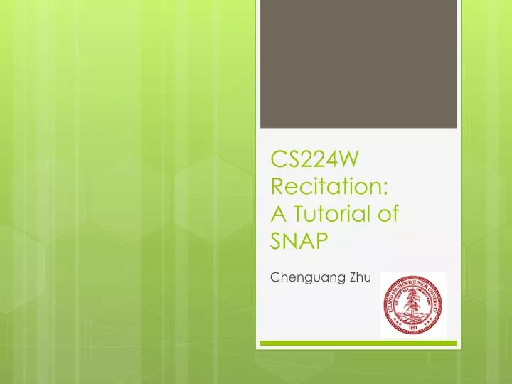 cs224w recitation a tutorial of snap