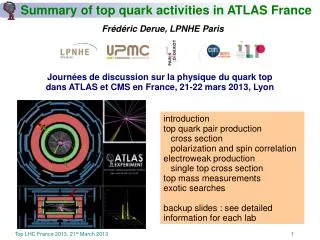 Summary of top quark activities in ATLAS France
