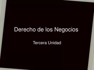 derecho de los negocios