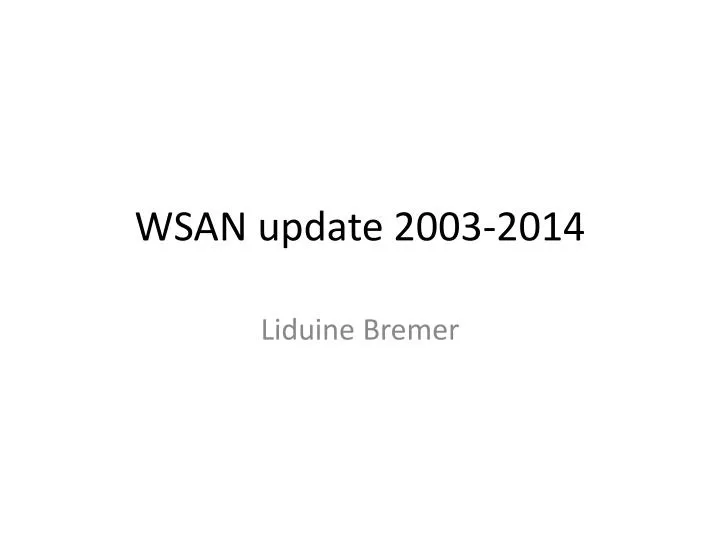 wsan update 2003 2014