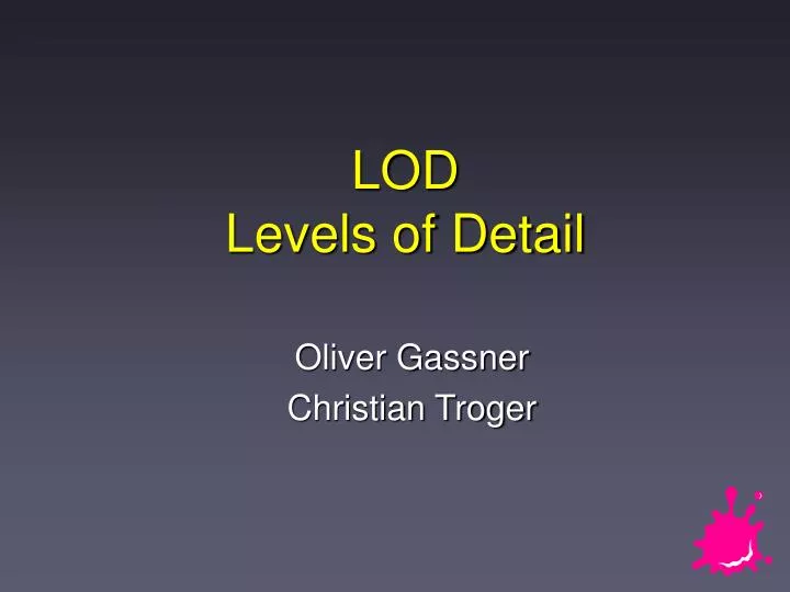 lod levels of detail