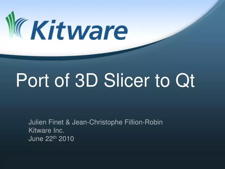 port of 3d slicer to qt