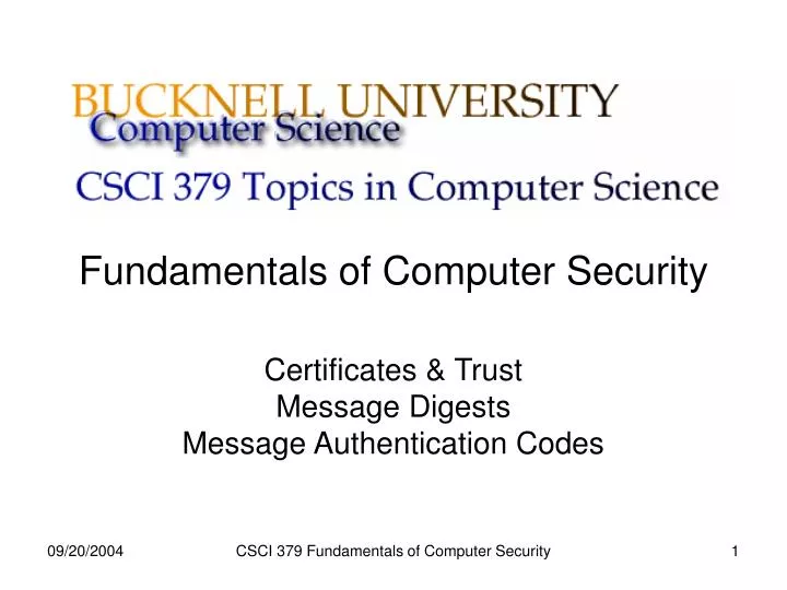 fundamentals of computer security