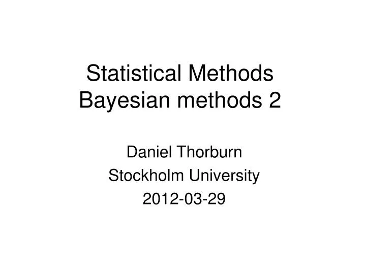 statistical methods bayesian methods 2