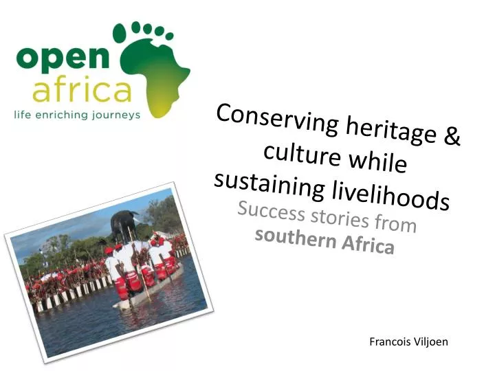 conserving heritage culture while sustaining livelihoods