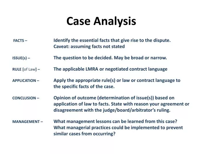 case analysis