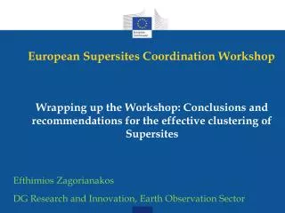 European Supersites Coordination Workshop