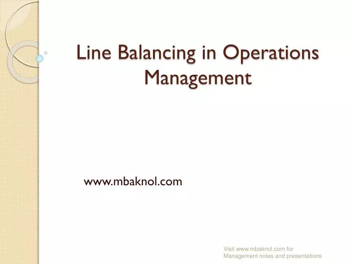 line balancing in operations management