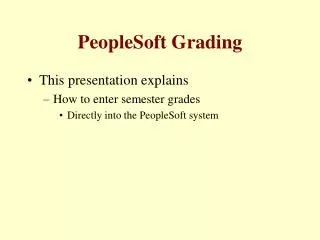 PeopleSoft Grading