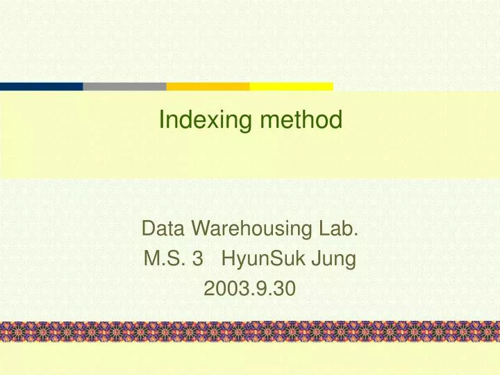 indexing method