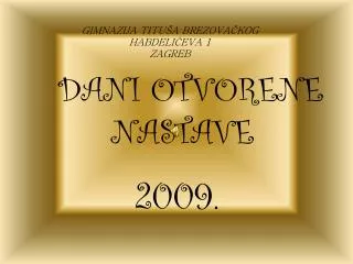 dani otvorene nastave