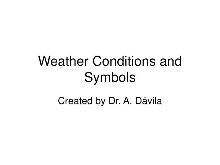 weather conditions and symbols