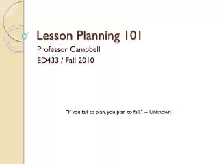 Lesson Planning 101