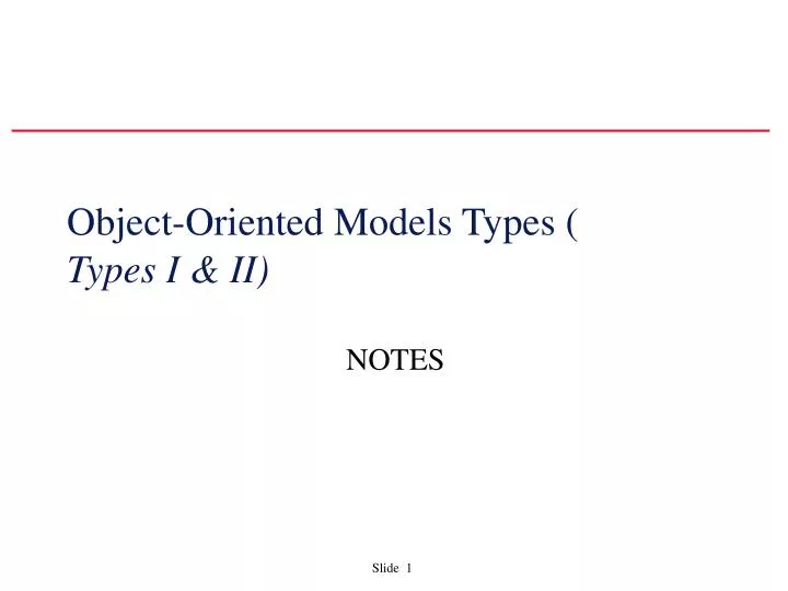 object oriented models types types i ii