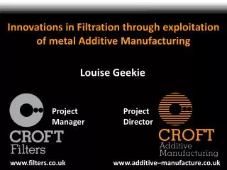 Innovations in Filtration through exploitation of metal Additive Manufacturing