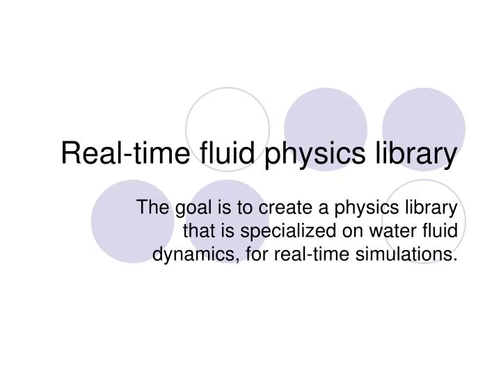 real time fluid physics library