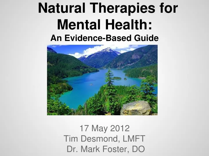 natural therapies for mental health an evidence based guide