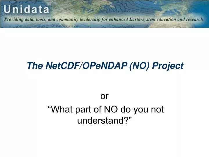 the netcdf opendap no project