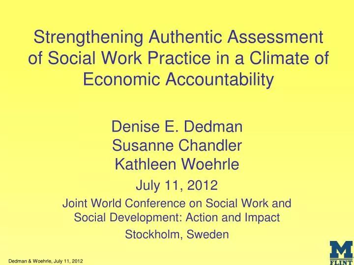 strengthening authentic assessment of social work practice in a climate of economic accountability