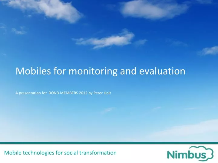 mobile technologies for social transformation