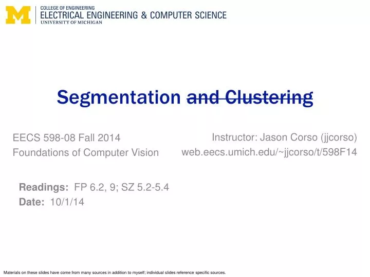 segmentation and clustering