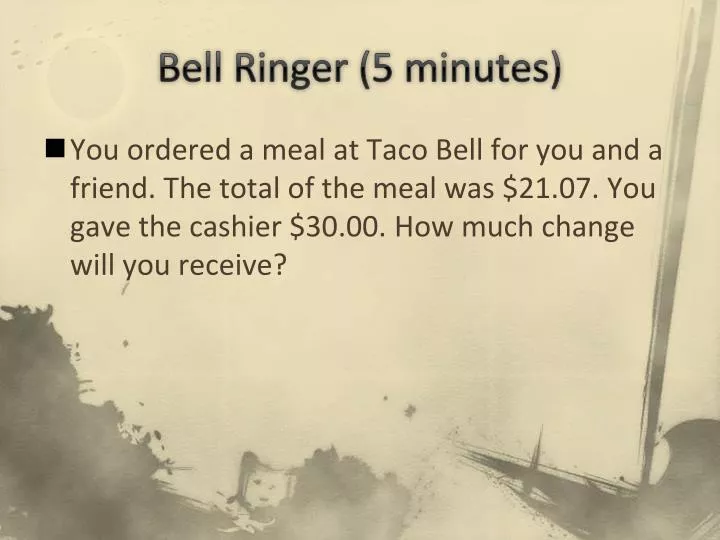 bell ringer 5 minutes
