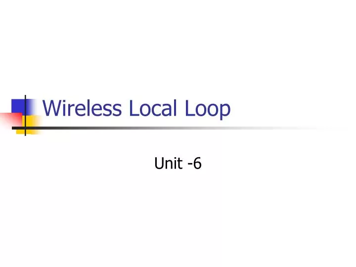 wireless local loop