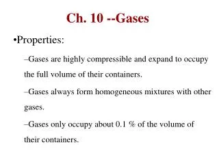 Ch. 10 --Gases