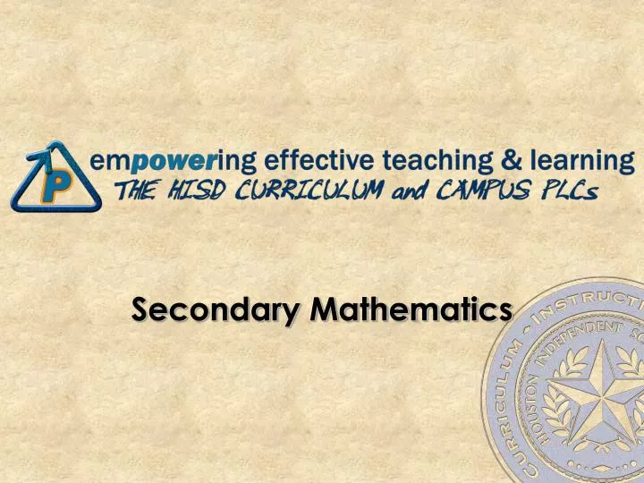 secondary mathematics