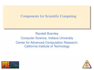 Components for Scientific Computing