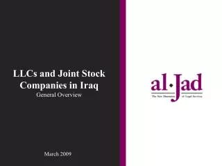 LLCs and Joint Stock Companies in Iraq General Overview