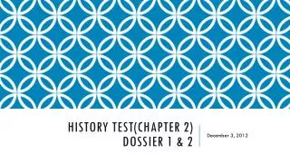 History test(Chapter 2) Dossier 1 &amp; 2