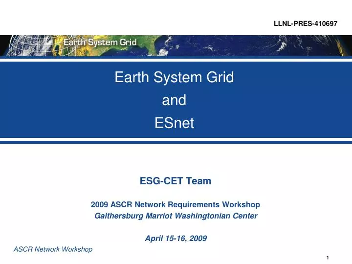 earth system grid and esnet
