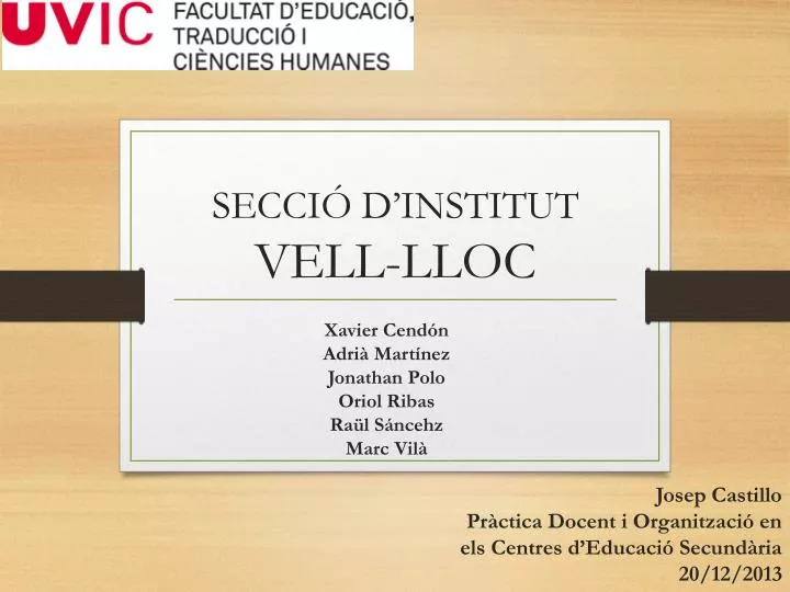 secci d institut vell lloc