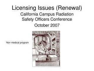Licensing Issues (Renewal)