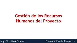 gesti n de los recursos humanos del proyecto