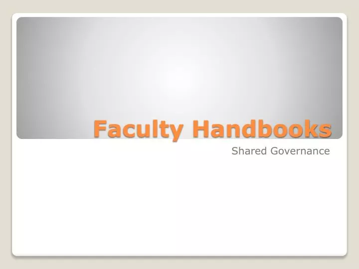 faculty handbooks