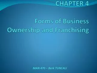 chapter 4 forms of business ownership and franchising